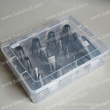Stainless steel 16pcs cake decorating tips set